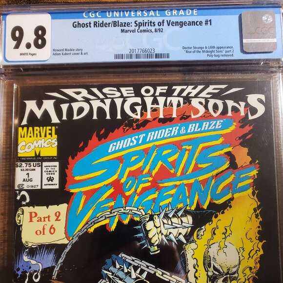 Ghost Rider Blaze Spirits of Vengeance #1 Adam Kubert CGC 9.8 1992 White Pages - Picture 3 of 7